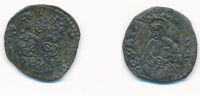 Quattrino (senza data - Legenda /Busto) 1572-1585 (Ancona)