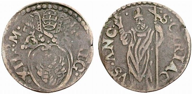 Quattrino (senza data - S.Ciriaco) 1572-1585 (Ancona)