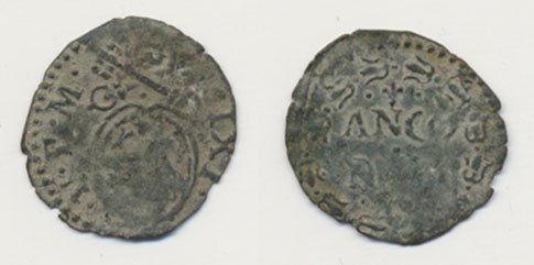 Quattrino (senza data - Stemma e Legenda) 1585-1590 (Ancona)