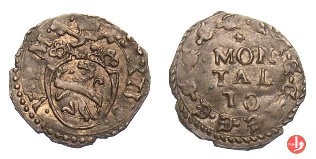 Quattrino (stemma e ghirlanda div.) 1585-1590 (Montalto)