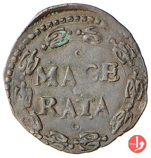 Quattrino (stemma e scritta) 1572-1585 (Macerata)