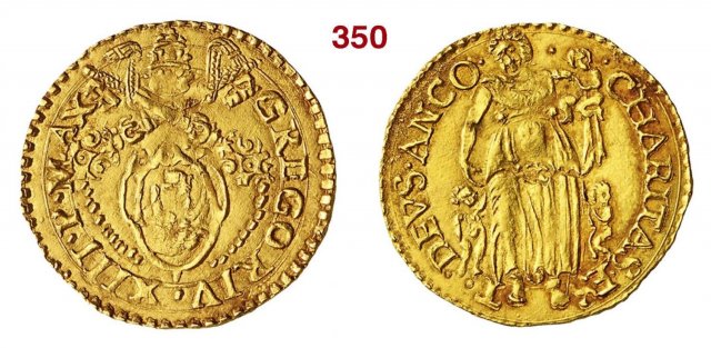 Scudo d'oro (senza data - Stemma) 1572-1585 (Ancona)