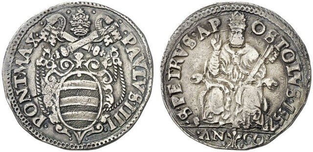 Testone (1557 - con volute e globo) 1557 (Ancona)