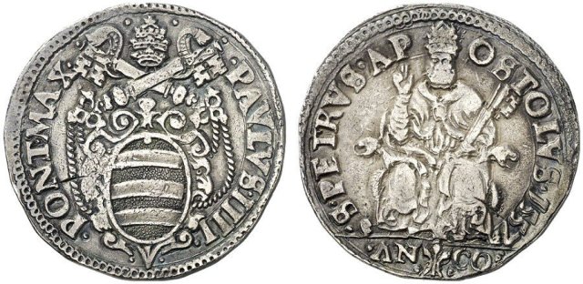 Testone (1557 - con volute e globo) 1557 (Ancona)