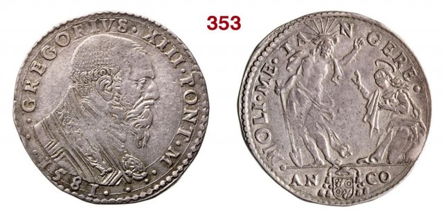 Testone (1581 - Cristo e la Maddalena) 1581 (Ancona)