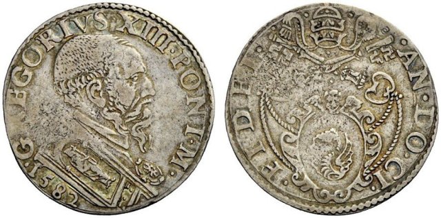 Testone (1582 - Stemma) 1582 (Ancona)