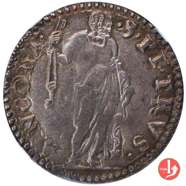 Testone (senza data - Pietro in piedi) 1 t. 1572-1585 (Ancona)