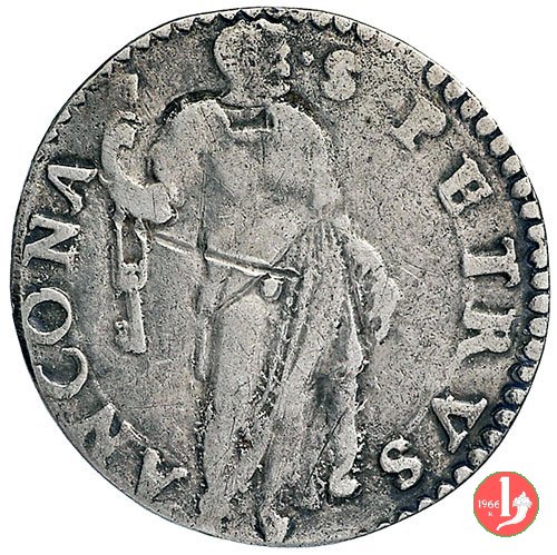 Testone (senza data - Pietro in piedi) 1 t. 1572-1585 (Ancona)