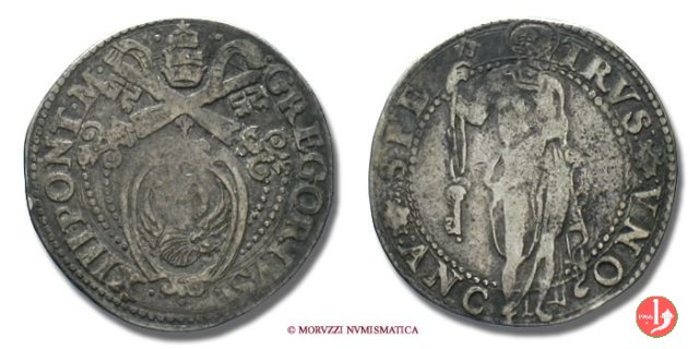 Testone (senza data - Pietro in piedi) 1 t. 1572-1585 (Ancona)