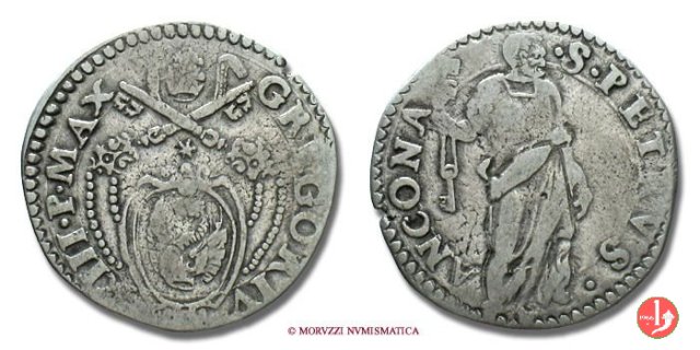 Testone (senza data - Pietro in piedi) 1 t. 1572-1585 (Ancona)