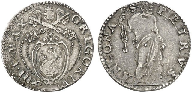 Testone (senza data - Pietro in piedi) 1 t. 1572-1585 (Ancona)