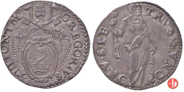 Testone (senza data - Pietro in piedi) 2 t. 1572-1585 (Ancona)