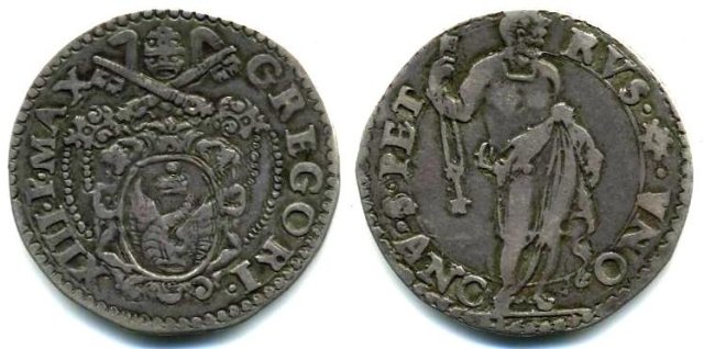 Testone (senza data - Pietro in piedi) 2 t. 1572-1585 (Ancona)