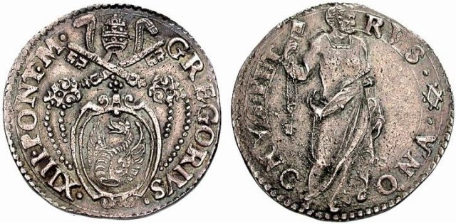 Testone (senza data - Pietro in piedi) 2 t. 1572-1585 (Ancona)