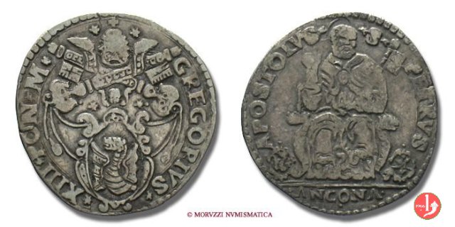 Testone (senza data - Pietro seduto) 2° t. 1572-1585 (Ancona)