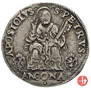 Testone (senza data - Pietro seduto) 2° t. 1572-1585 (Ancona)