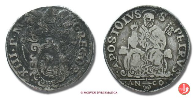 Testone (senza data - Pietro seduto) 3° t. 1572-1585 (Ancona)