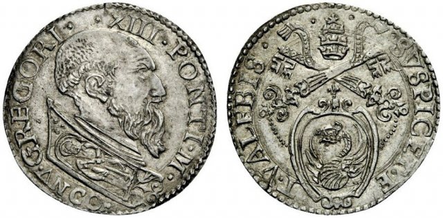 Testone (senza data - Stemma cornici diverse) 1572-1585 (Ancona)