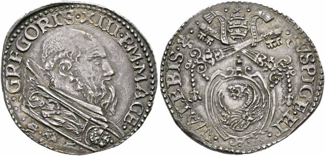 Testone (senza data - busto e stemma) 1572-1585 (Macerata)