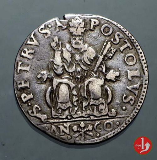 Testone (senza data - con volute e globo) 1555-1559 (Ancona)