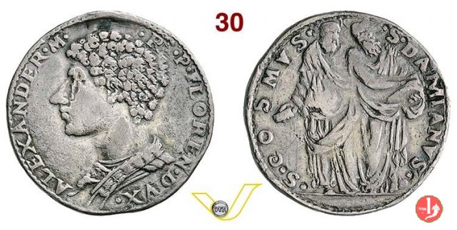 testone da 40 soldi o 3 barili 1534-1537 (Firenze)