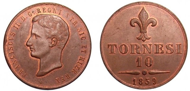 10 Tornesi 1859 (Napoli)