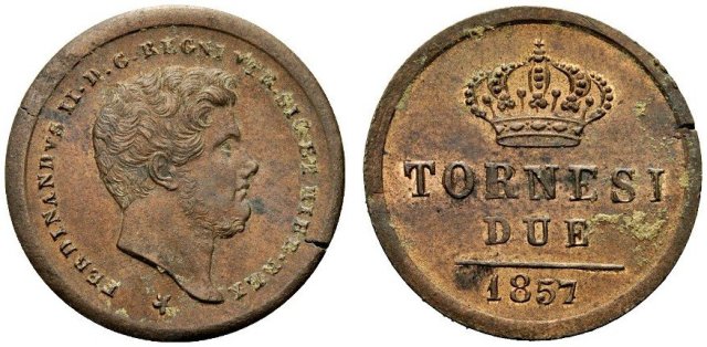 2 Tornesi 1857 (Napoli)