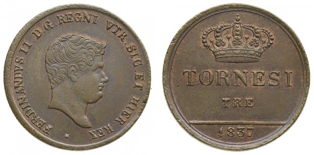 3 Tornesi 1837 (Napoli)