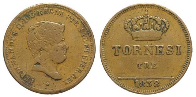 3 Tornesi 1838 (Napoli)