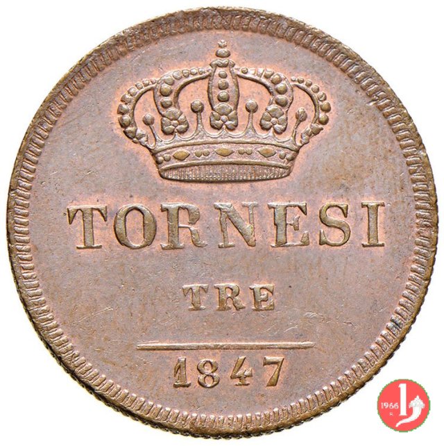 3 Tornesi 1847 (Napoli)
