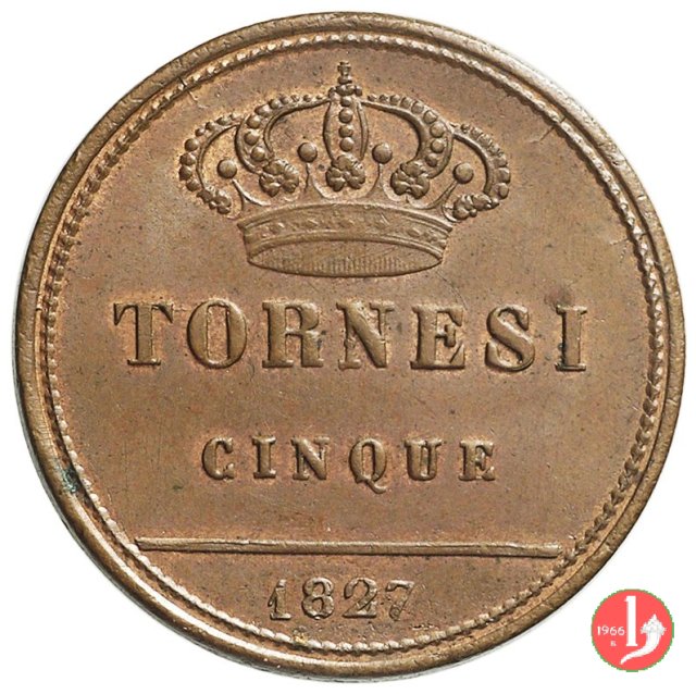 5 Tornesi 1827 (Napoli)