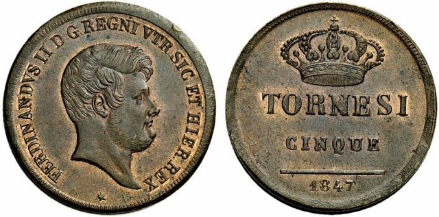 5 Tornesi 1847 (Napoli)