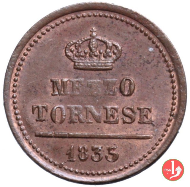 ½ Tornese 1835 (Napoli)