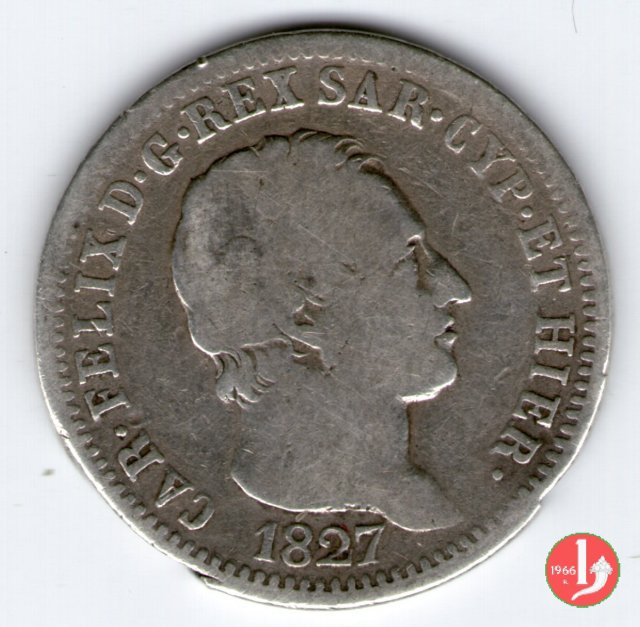 1 lira 1827 (Genova)