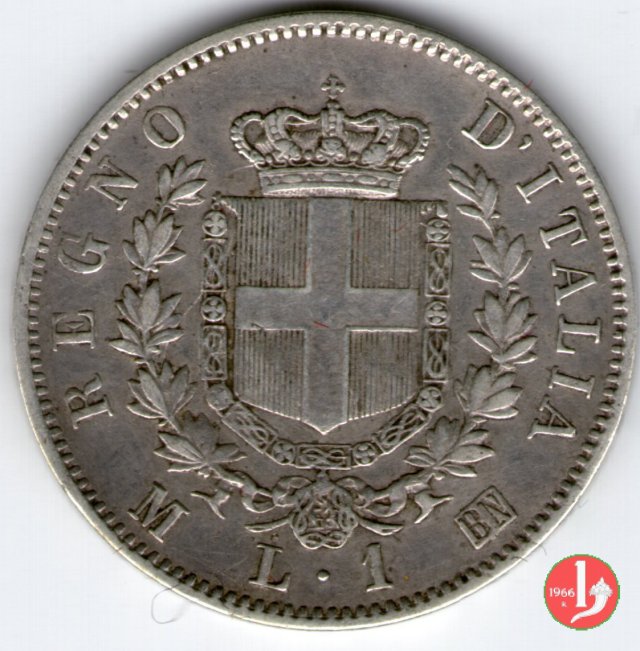 1 lira stemma 1863 (Milano)