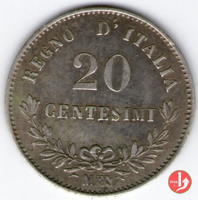 20 centesimi valore 1863 (Milano)