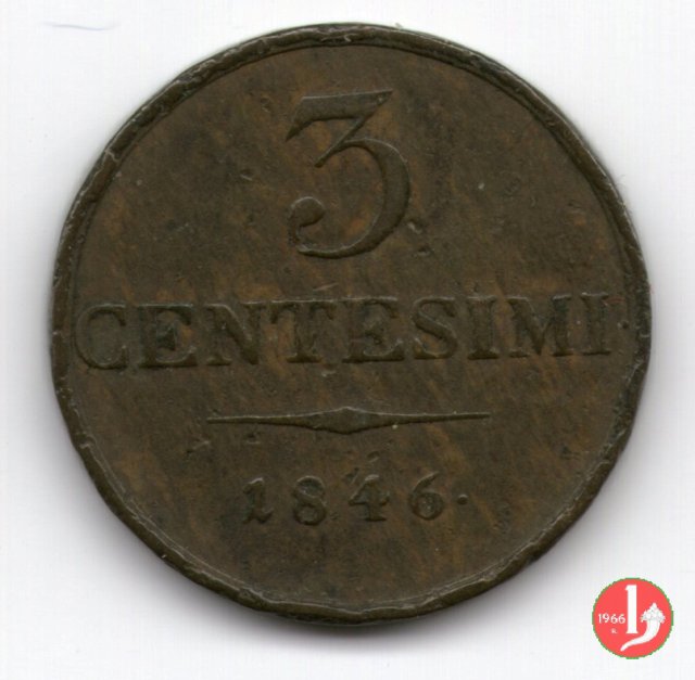 3 centesimi 1846 (Milano)