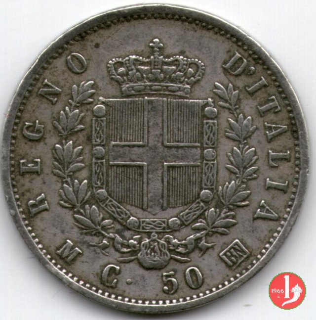 50 centesimi stemma 1863 (Milano)