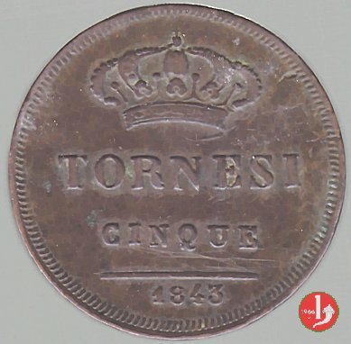 5 Tornesi 1843 (Napoli)