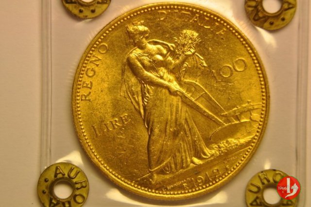 100 lire d'oro aratrice 1912 (Roma)