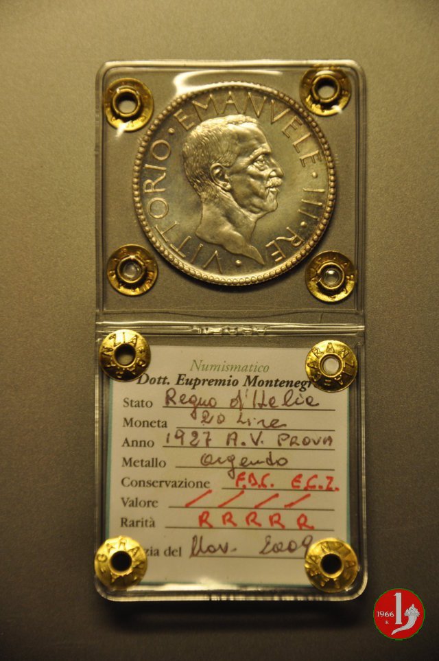 prova 20 lire littore 1927 (Roma)