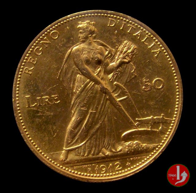 50 lire d'oro aratrice 1912 (Roma)