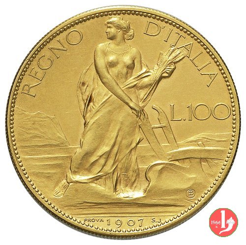 prima prova 100 lire 1907 1907 (Johnson)