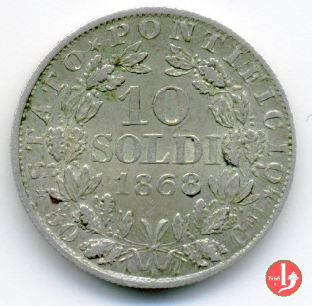 10 soldi - 50 centesimi 1868 (Roma)