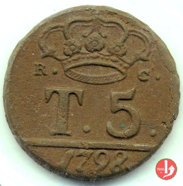 5 Tornesi 2° tipo 1798 (Napoli)