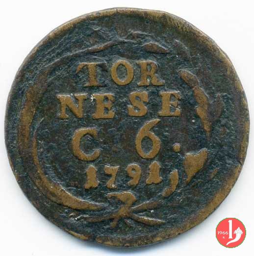 Tornese 3° tipo 1791 (Napoli)