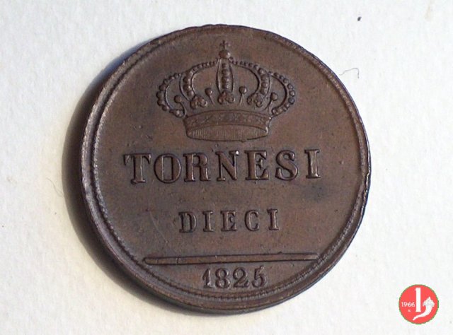 10 Tornesi 1825 (Napoli)