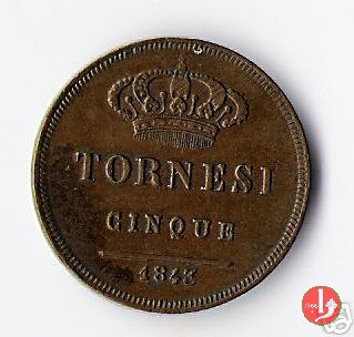 5 Tornesi 1843 (Napoli)