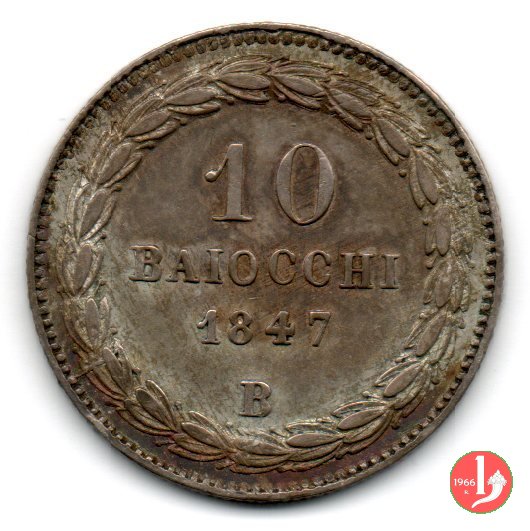 10 baiocchi (Giulio o Paolo) 1847 (Bologna)