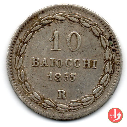 10 baiocchi (Giulio o Paolo) 1853 (Roma)